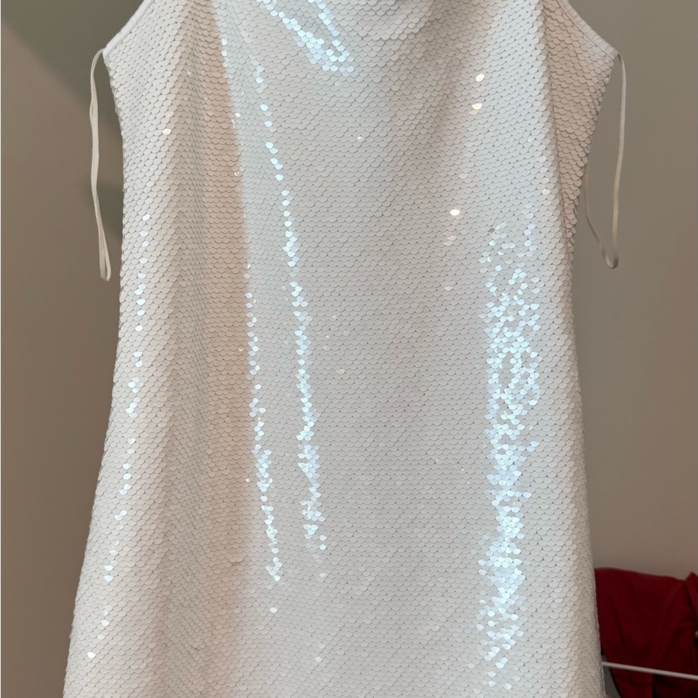 Abercrombie & Fitch White Sequin Mini Dress